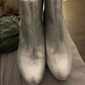 Size 9 silver pull on booties by Mia